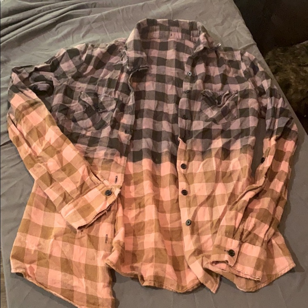 Ombré plaid shirt